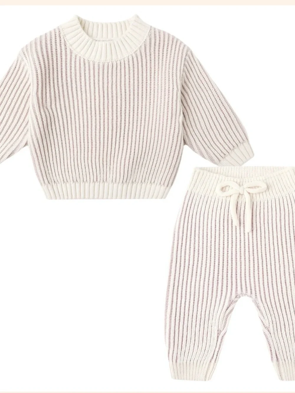Quincy Mae Cream Knit Kids Matching Set